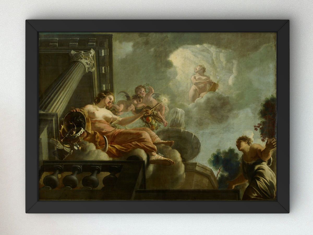 Religio Begunstigt Abondantia, Allegorical Representation of the Care of Lepers and the Innocent by Gerard de Lairesse 1665, Wall Art Print