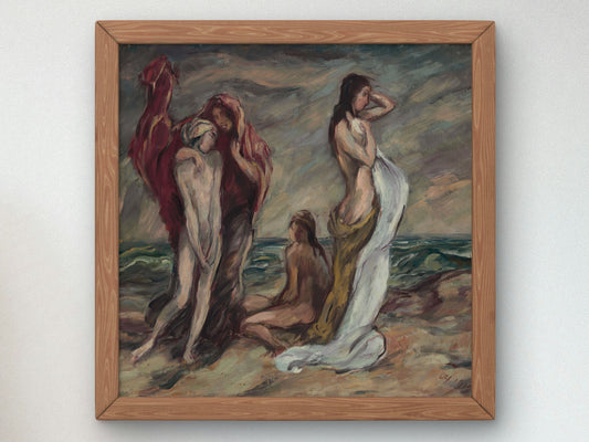 In the Storm, Four Figures by Karl Hofer 1910, Wall Art Print, Fine Art Reproduction, Museum Quality Decor, Poster