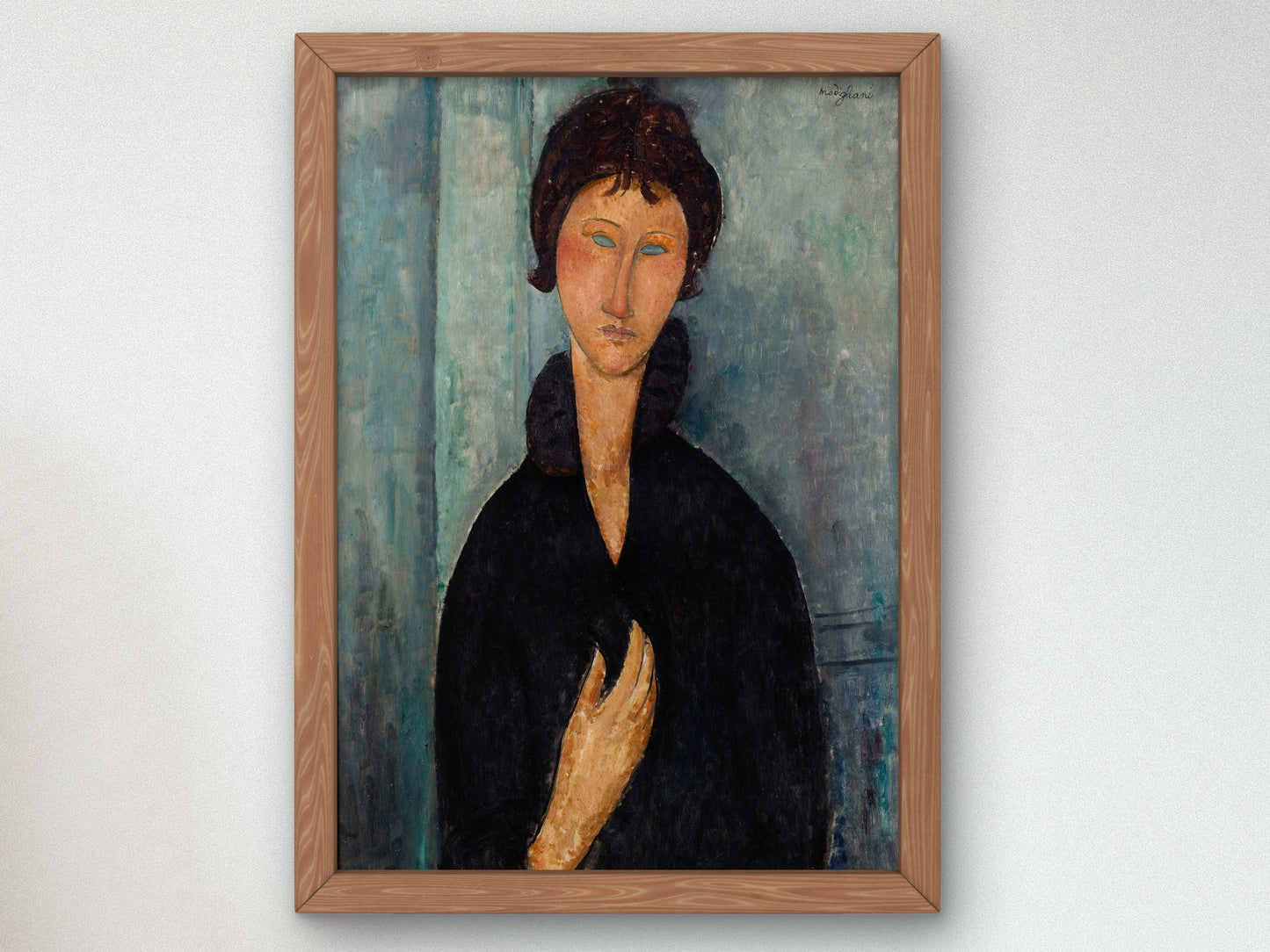 Woman with Blue Eyes by Amedeo Modigliani 1918, Wall Art Print, Fine Art Reproduction, Museum Quality Decor, Poster