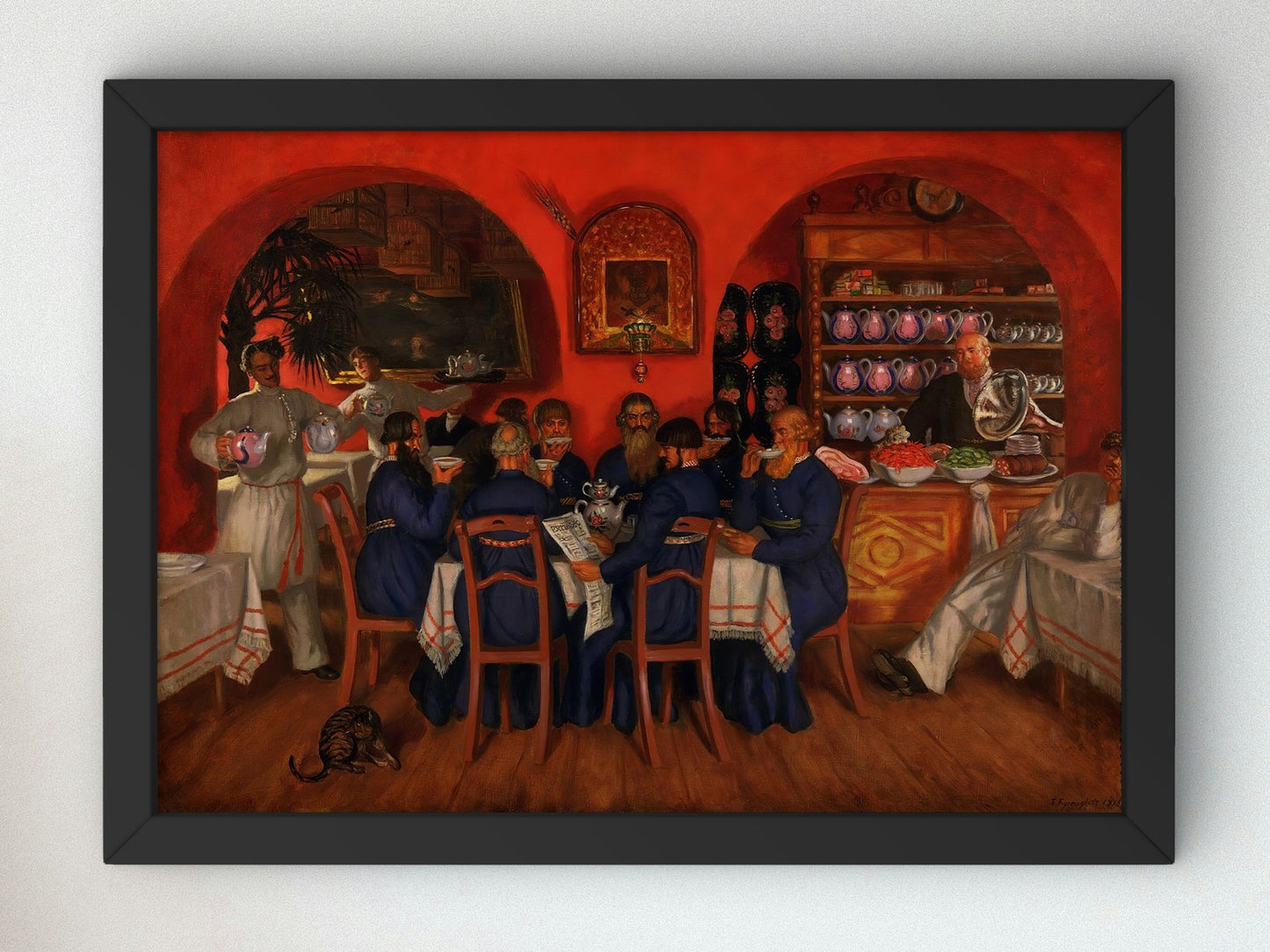 Moscow Traktir by Boris Kustodiev 1916, Wall Art Print, Fine Art Reproduction, Museum Quality Decor, Poster