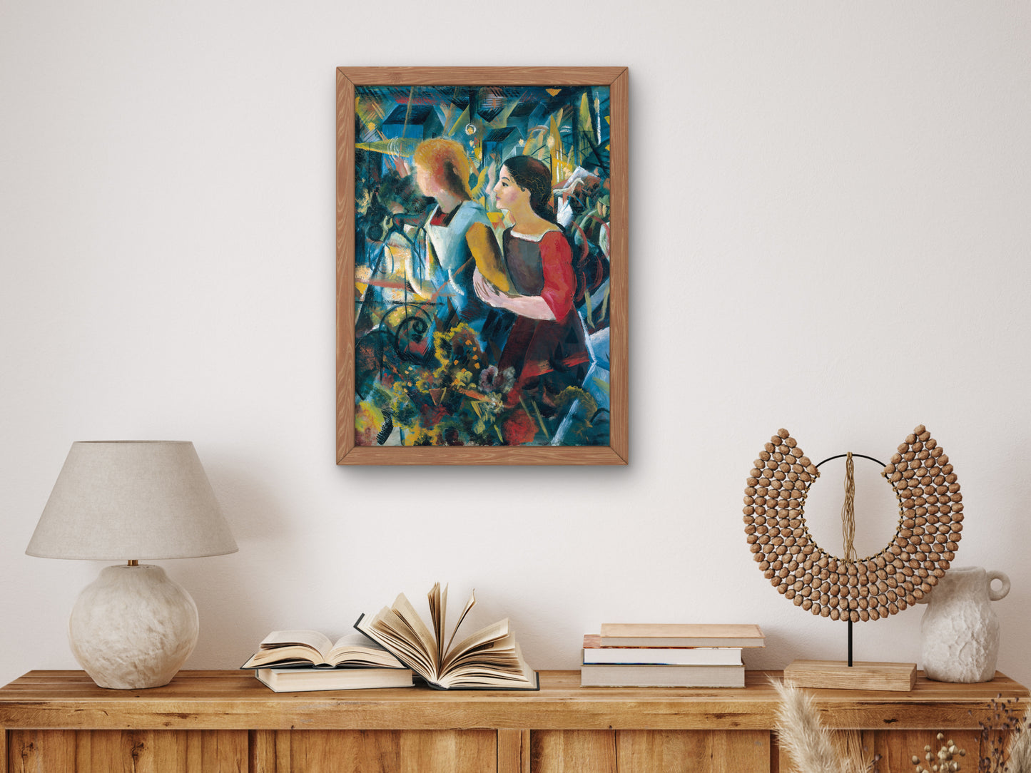 Two Girls by August Macke 1913, Wall Art Print, Fine Art Reproduction, Museum Quality Decor, Poster