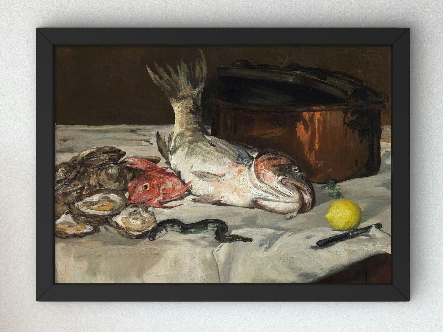 Still Life with Fish by Édouard Manet 1864, Wall Art Print, Fine Art Reproduction, Museum Quality Decor, Poster