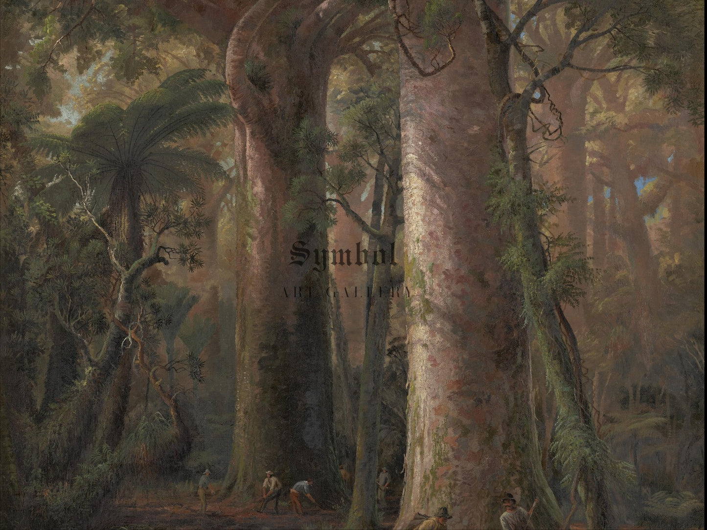 Scene of Kauri Bush Gumdiggers at Work by Charles Blomfield 1892, Wall Art Print, Fine Art Reproduction, Museum Quality Decor, Poster