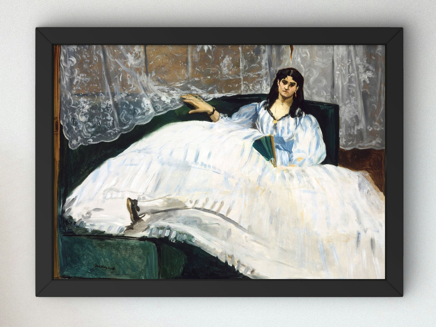Lady with a Fan by Édouard Manet 1862, Wall Art Print, Fine Art Reproduction, Museum Quality Decor, Poster