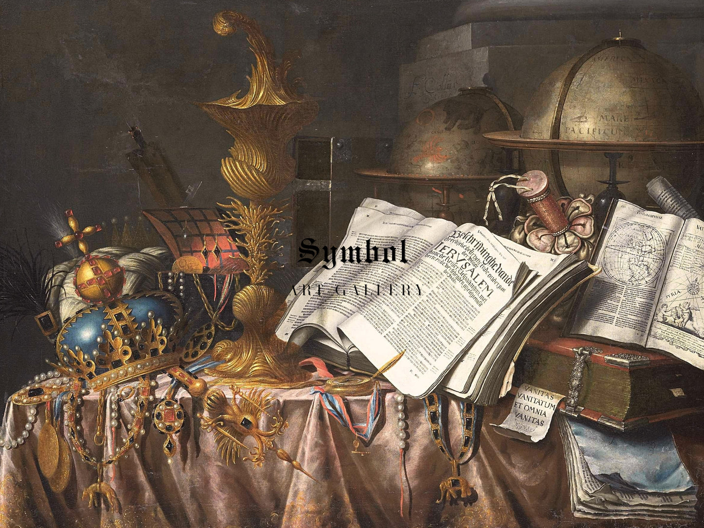 Vanitas, Still Life by Edwaert Collier 1662, Wall Art Print, Fine Art Reproduction, Museum Quality Decor, Poster