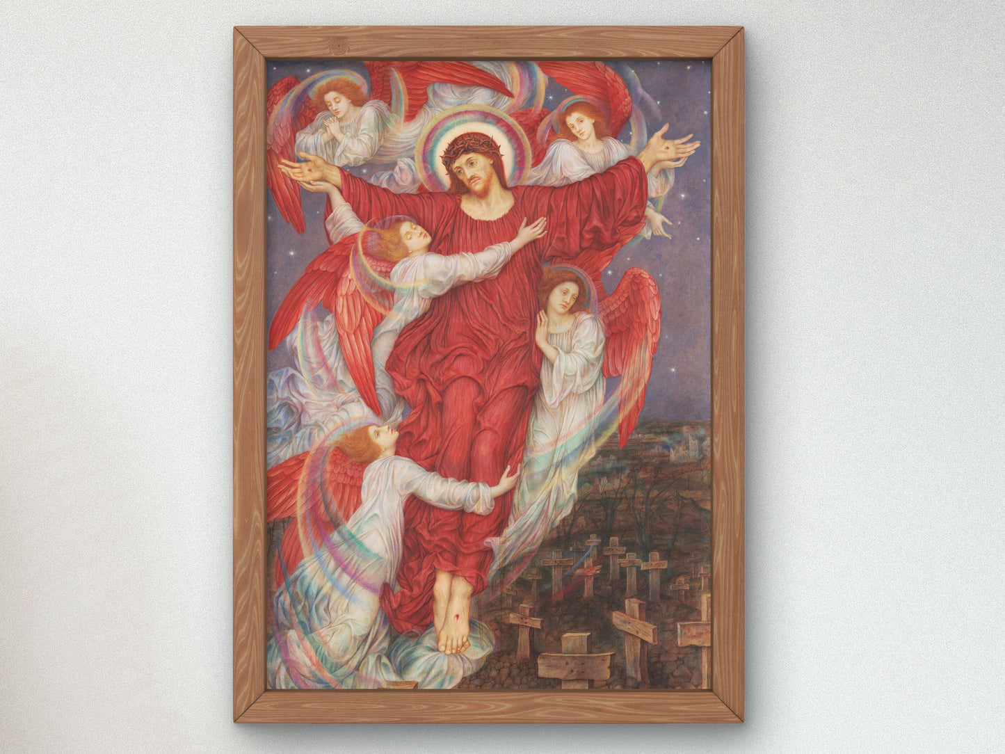 The Red Cross by Evelyn De Morgan 1914, Wall Art Print, Fine Art Reproduction, Museum Quality Decor, Poster