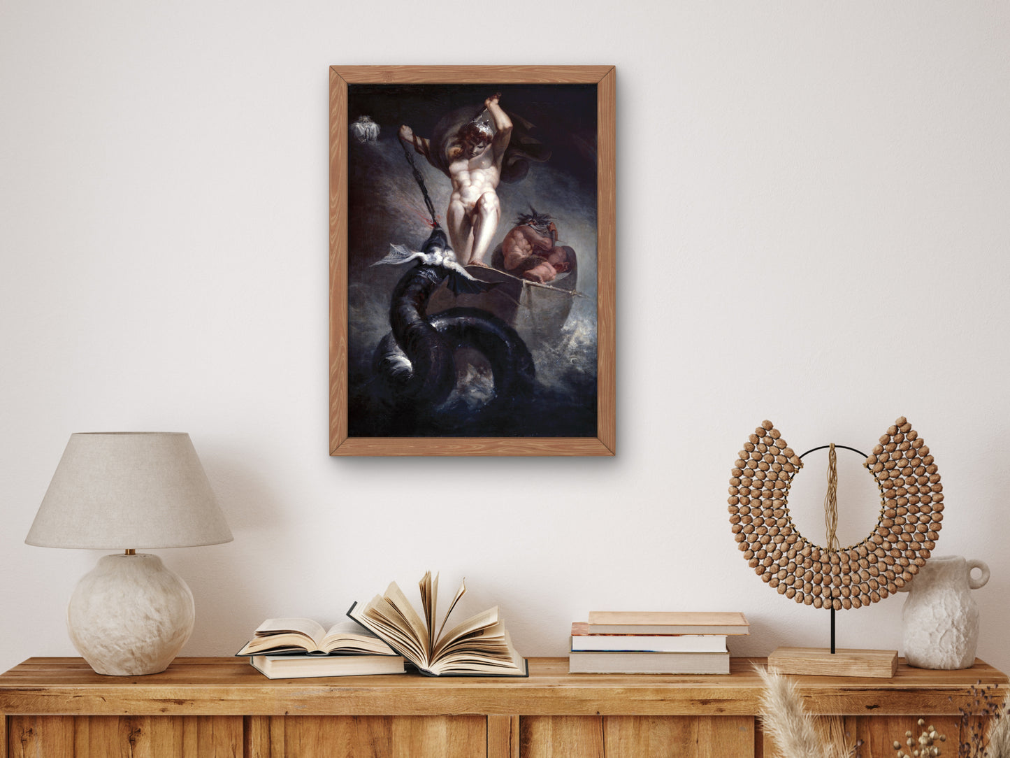 Thor Battering the Midgard Serpent by Johann Heinrich Füssli 1790, Wall Art Print, Fine Art Reproduction, Museum Quality Decor, Poster