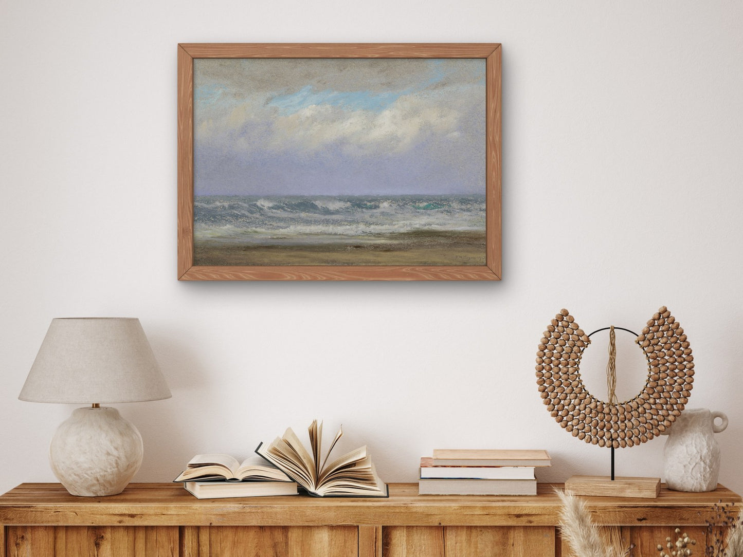 Drifting Clouds and Tumbling Sea by Dwight William Tryon 1915, Wall Art Print, Fine Art Reproduction, Museum Quality Decor, Poster