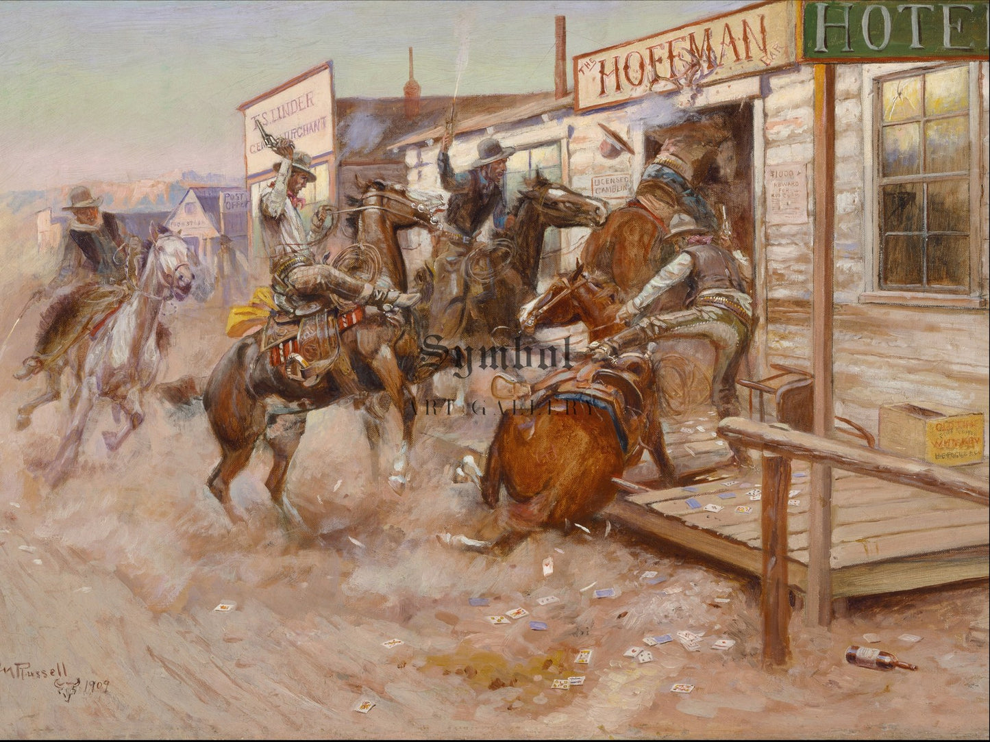 In Without Knocking by Charles Marion Russell 1909, Wall Art Print, Fine Art Reproduction, Museum Quality Decor, Poster
