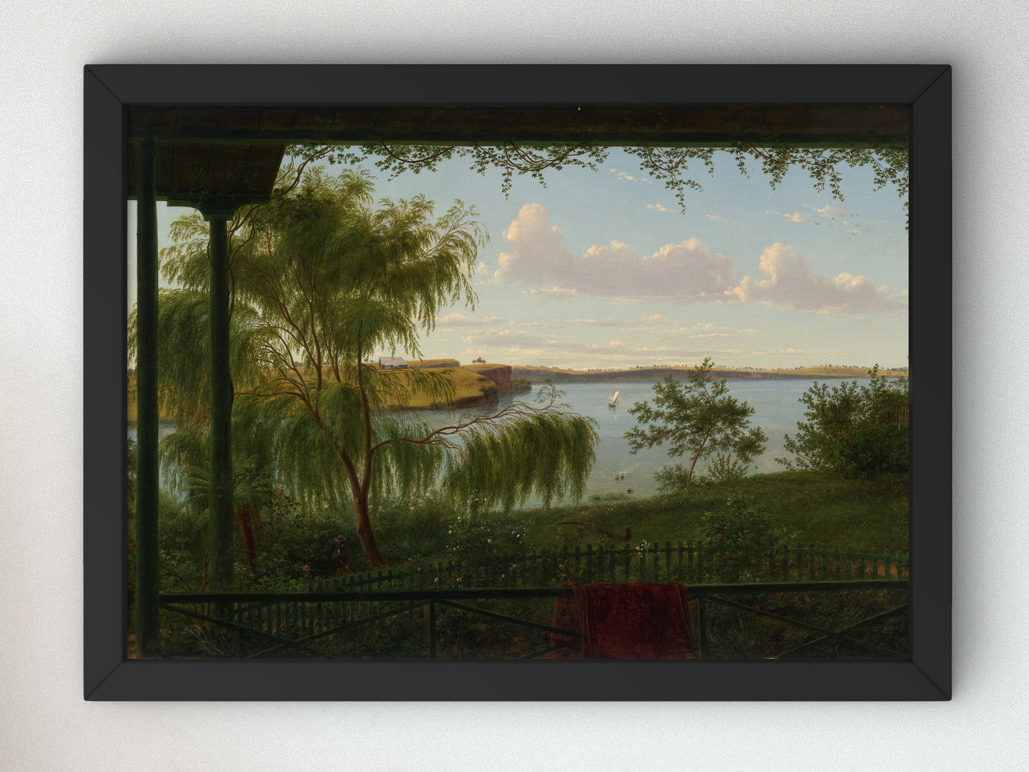 From the verandah of Purrumbete by Eugene von Guérard 1858, Wall Art Print, Fine Art Reproduction, Museum Quality Decor, Poster