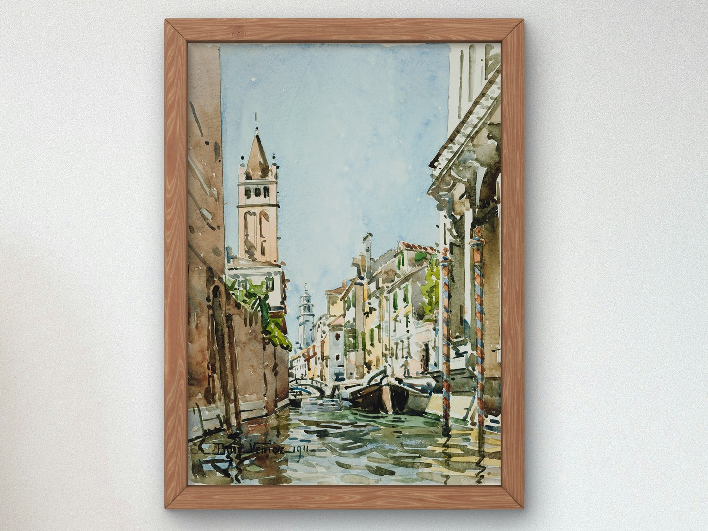 Rio di San Barnaba Venice by Edward Darley Boit 1911, Wall Art Print, Fine Art Reproduction, Museum Quality Decor, Poster