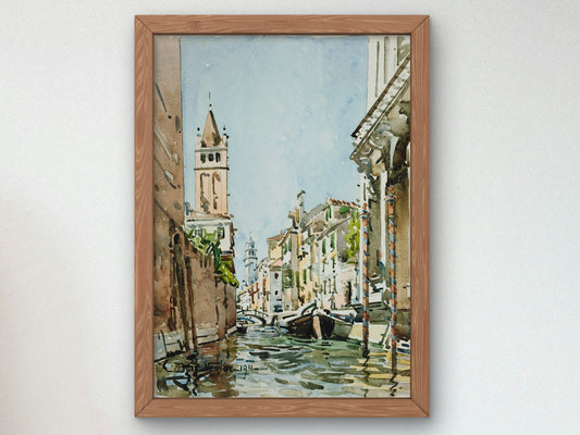 Rio di San Barnaba Venice by Edward Darley Boit 1911, Wall Art Print, Fine Art Reproduction, Museum Quality Decor, Poster