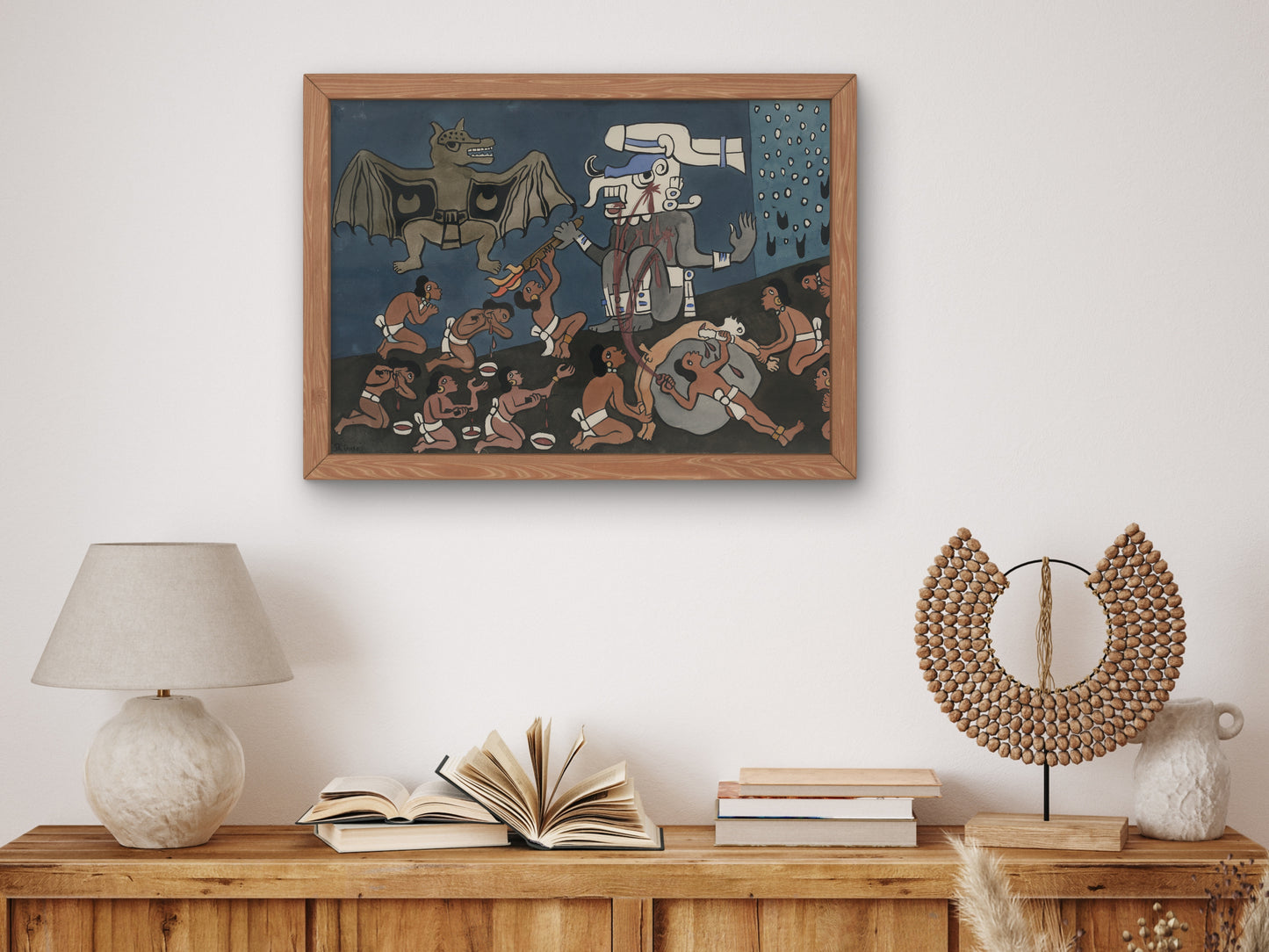 Human Sacrifice before Tohil by Diego Rivera 1931, Wall Art Print, Fine Art Reproduction, Museum Quality Decor, Poster