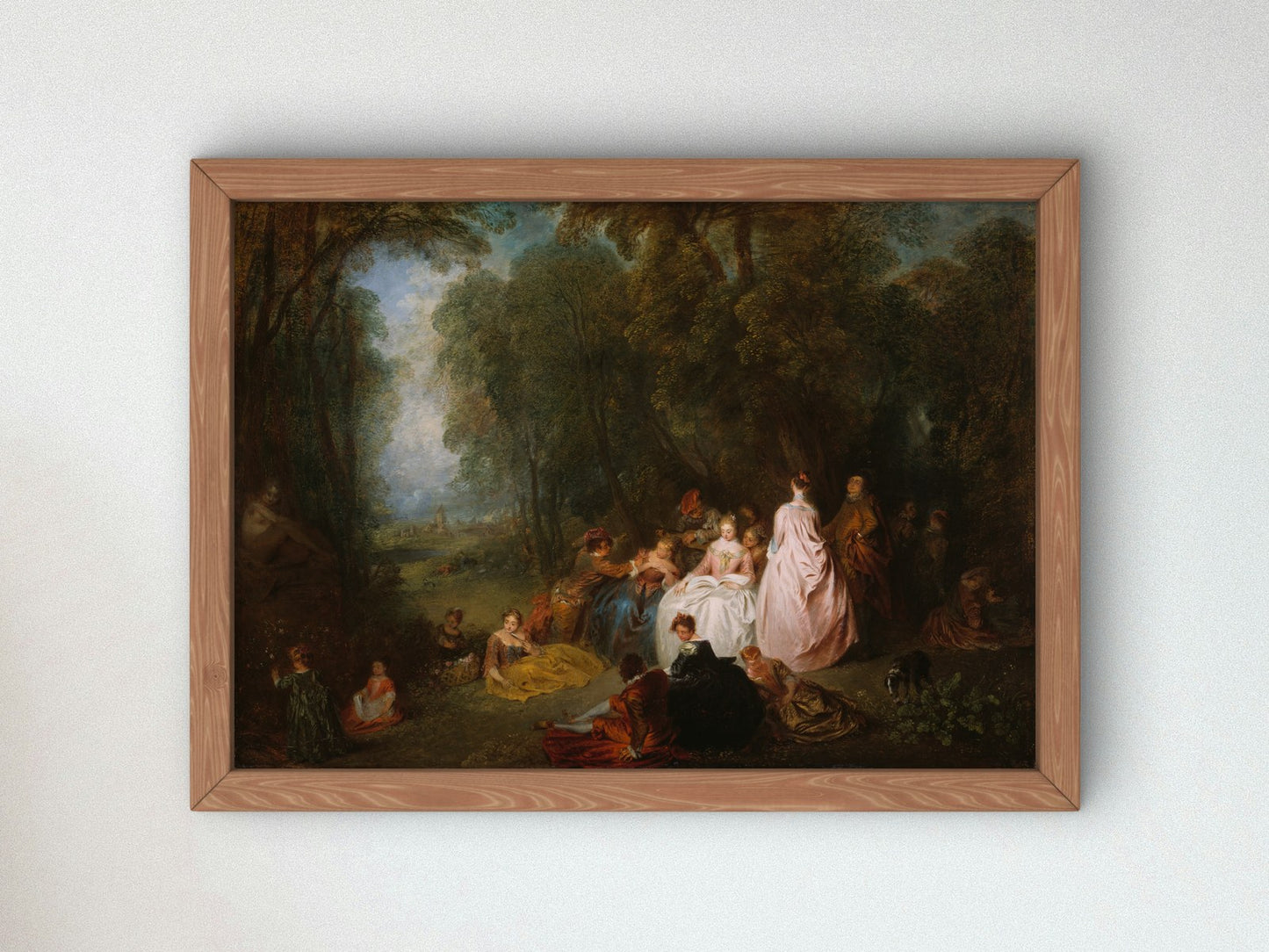 Fête Champêtre by Jean Antoine Watteau 1718, Wall Art Print, Fine Art Reproduction, Museum Quality Decor, Poster