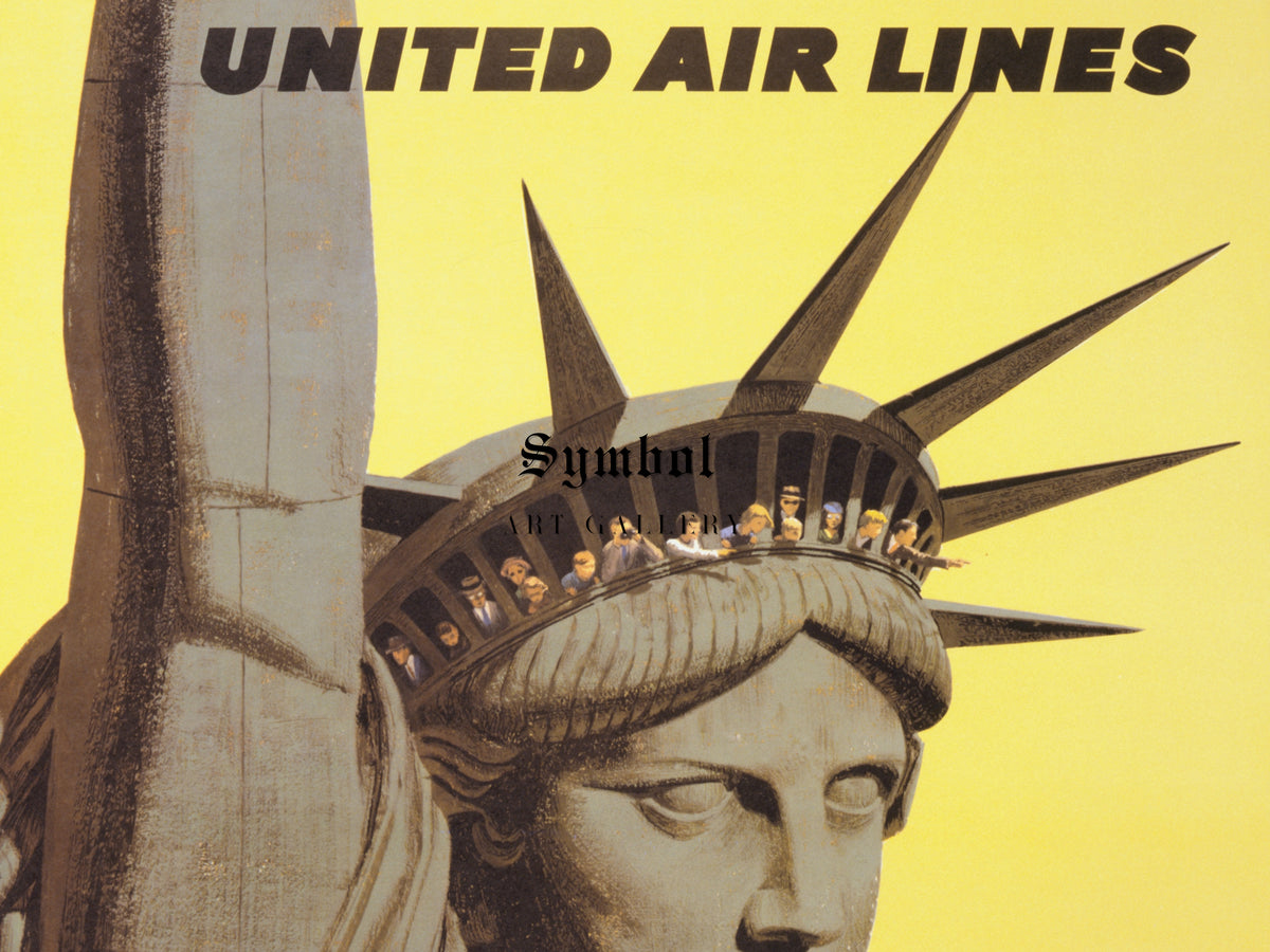 New York United Air Lines by Stanley Galli 1960, Wall Art Print, Fine Art Reproduction, Museum Quality Decor, Poster