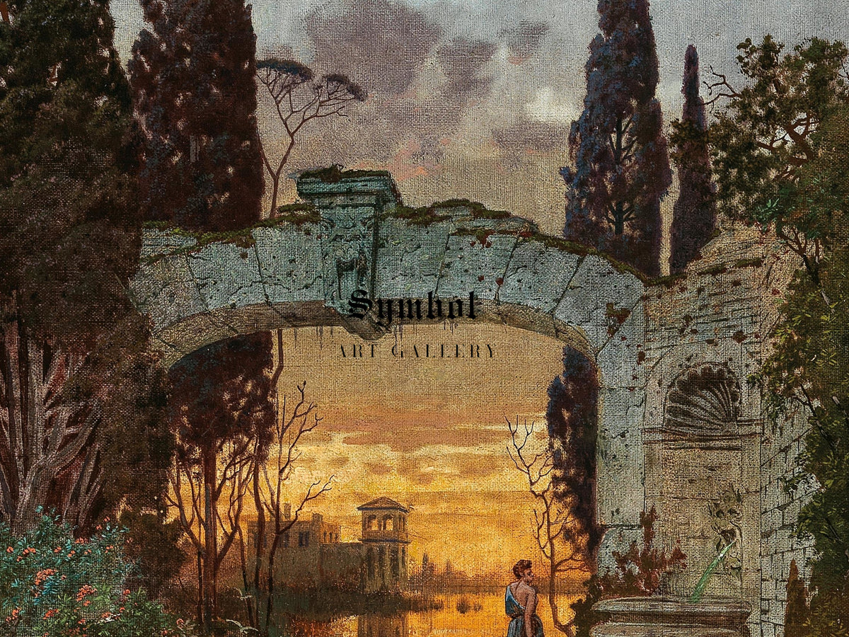 An Arcadian Landscape by Ferdinand Knab 1897, Wall Art Print, Fine Art Reproduction, Museum Quality Decor, Poster