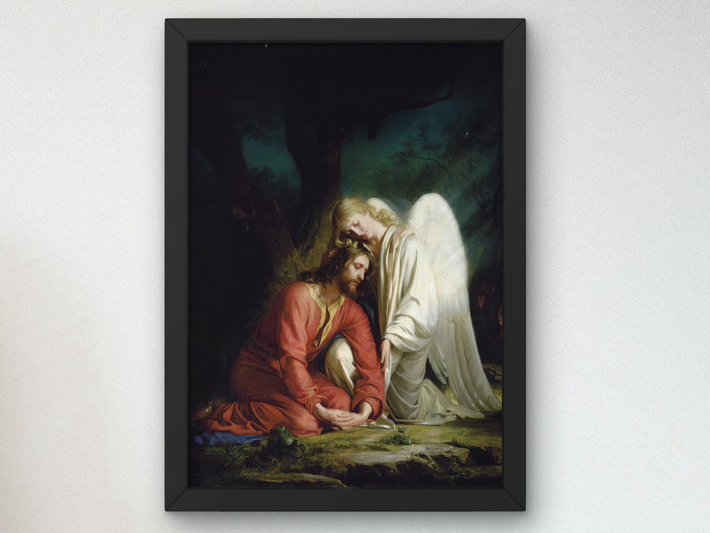Christ at Gethsemane by Carl Bloch 1880, Wall Art Print, Fine Art Reproduction, Museum Quality Decor, Poster