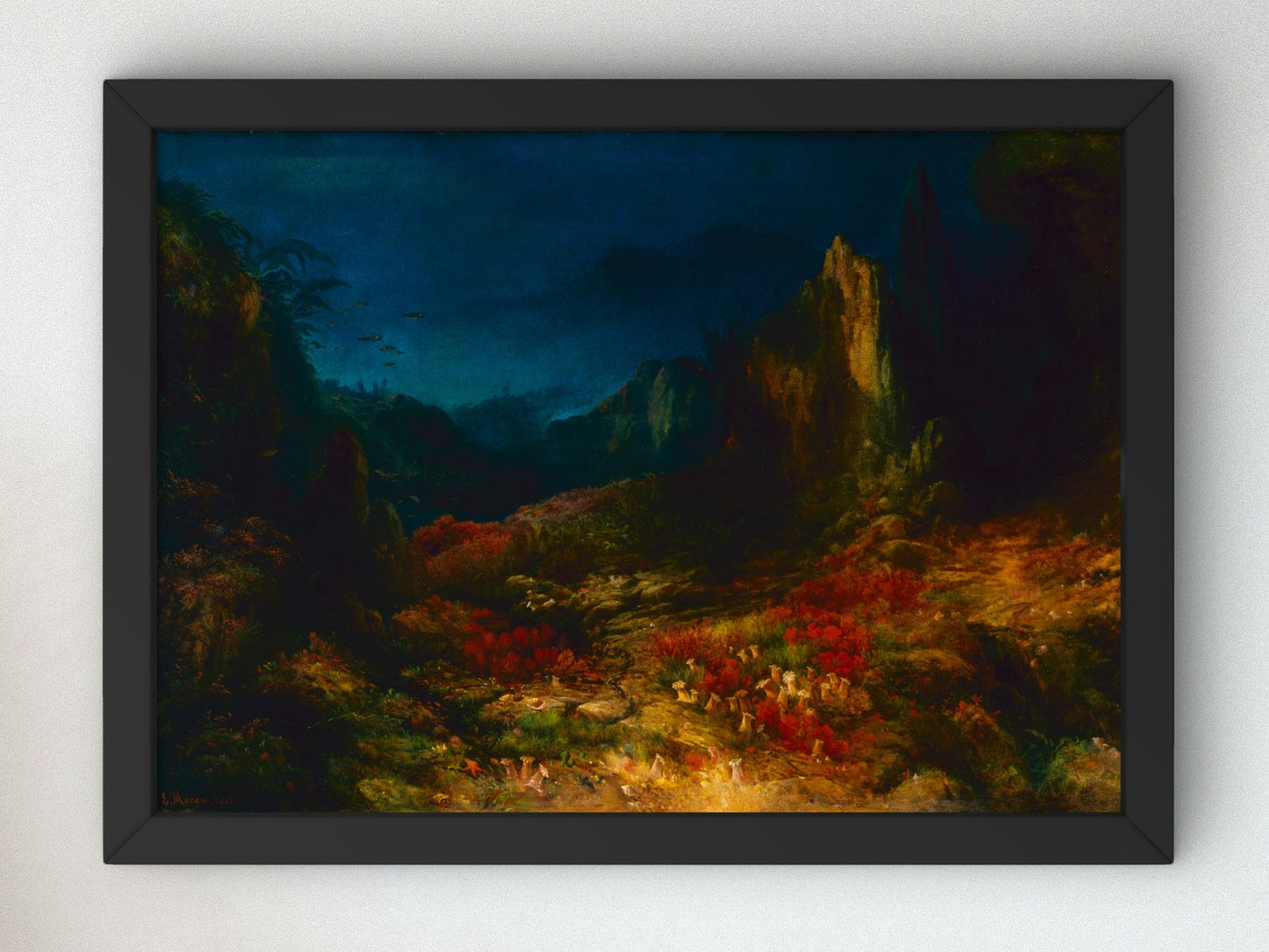 The Valley in the Sea by Edward Moran 1862, Wall Art Print, Fine Art Reproduction, Museum Quality Decor, Poster