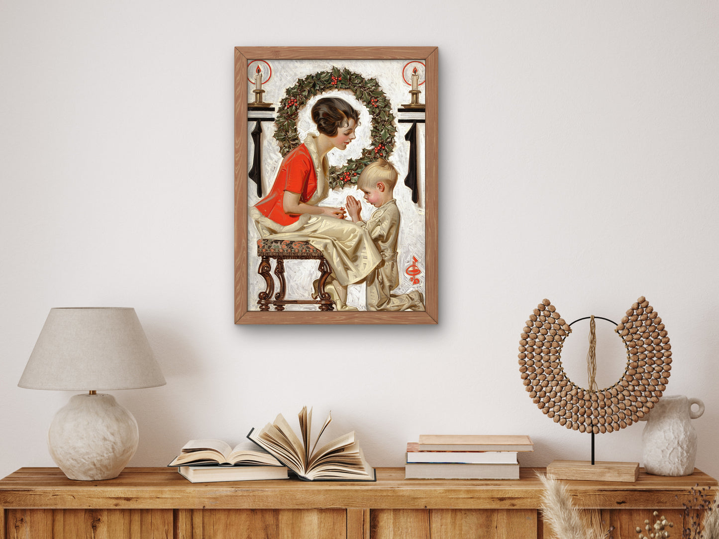 Christmas Morning by Joseph Christian Leyendecker 1921, Wall Art Print, Fine Art Reproduction, Museum Quality Decor, Poster