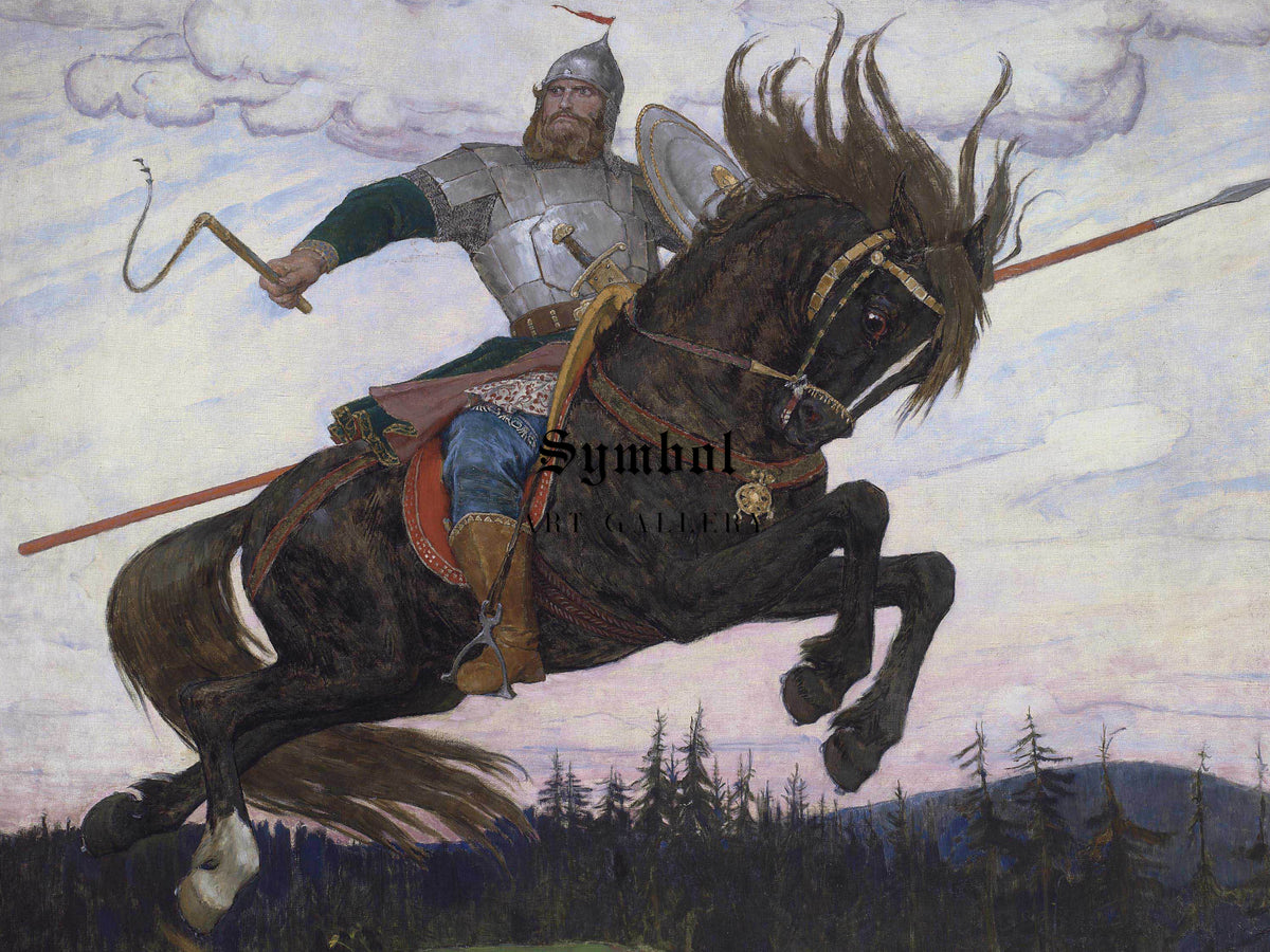 Bogatyr by Viktor Vasnetsov 1882, Wall Art Print, Fine Art Reproduction, Museum Quality Decor, Poster