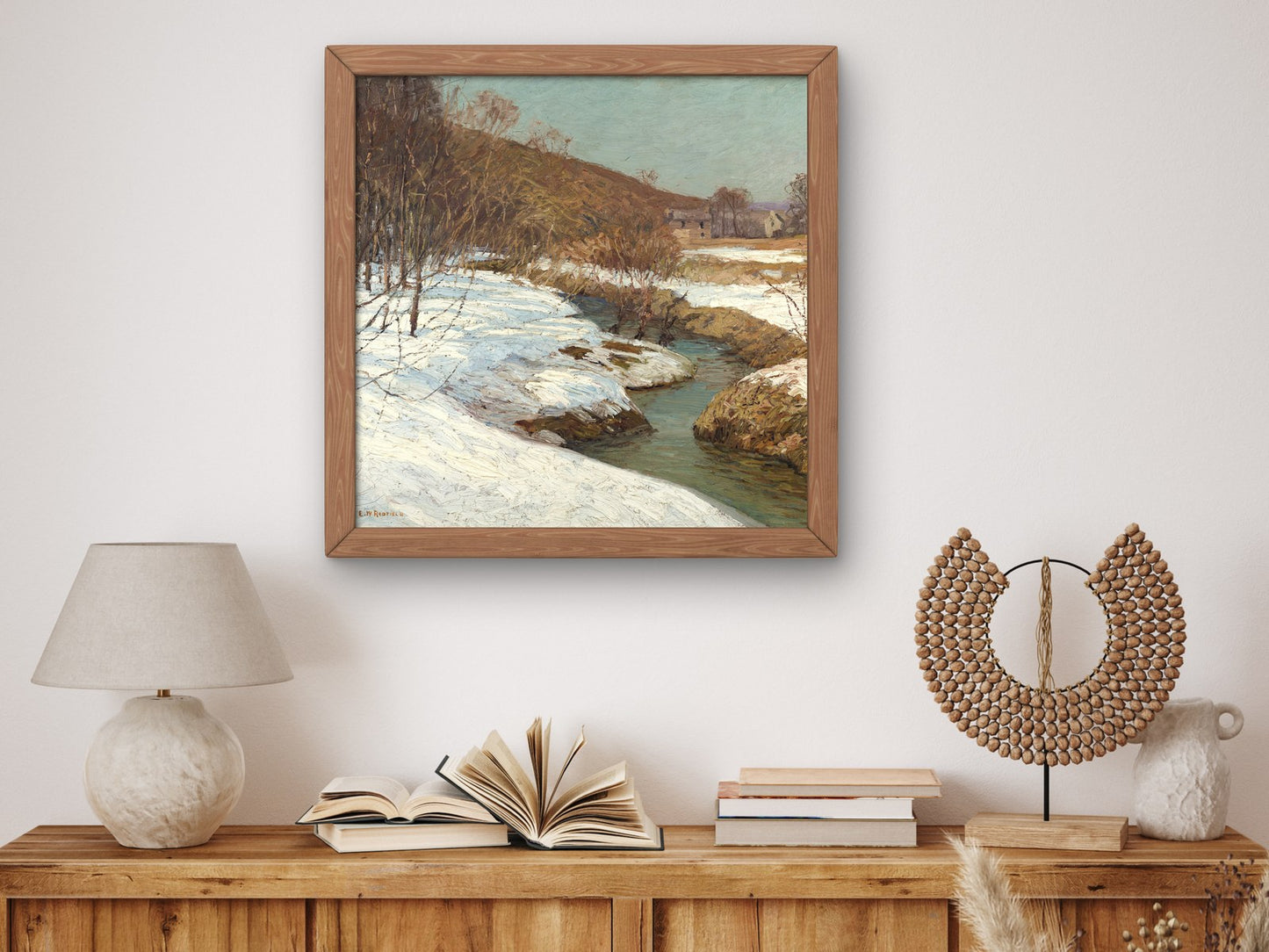 Meadow Brook by Edward Willis Redfield 1918, Wall Art Print, Fine Art Reproduction, Museum Quality Decor, Poster