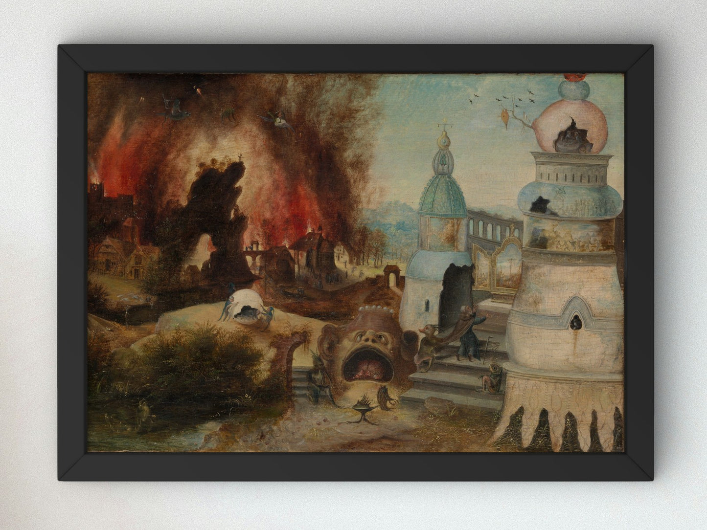 The Temptation of Saint Anthony by Herri met de Bles 1550, Wall Art Print, Fine Art Reproduction, Museum Quality Decor, Poster