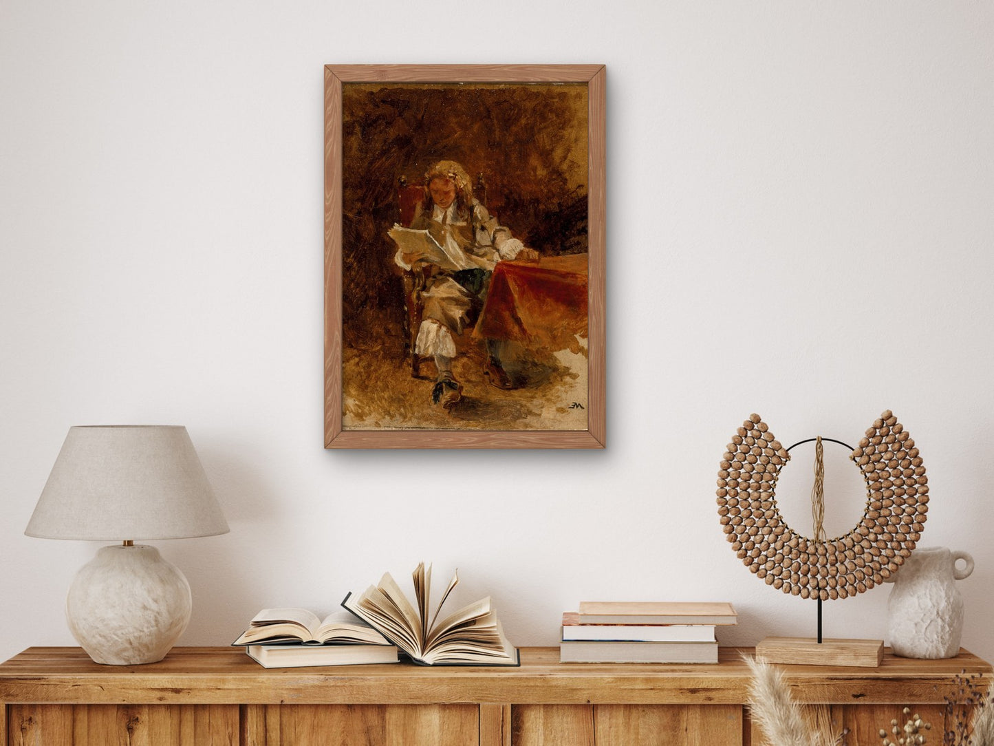 Study of a Seated Cavalier Reading by Ernest Meissonier 1870, Wall Art Print, Fine Art Reproduction, Museum Quality Decor, Poster