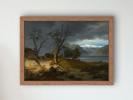 Rider in a Landscape by Thomas Fearnley 1834, Wall Art Print, Fine Art Reproduction, Museum Quality Decor, Poster