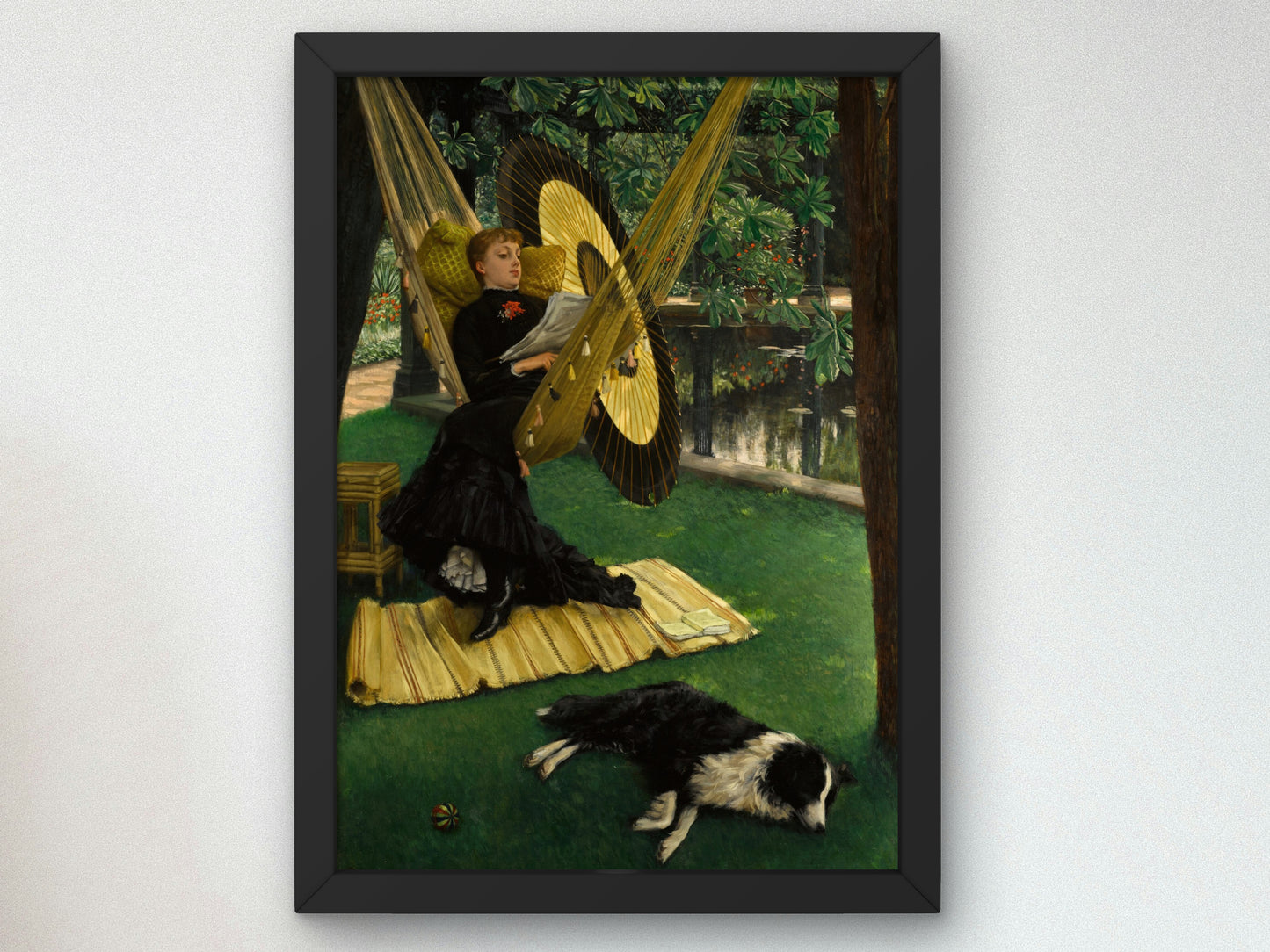 The Hammock by James Tissot 1868, Wall Art Print, Fine Art Reproduction, Museum Quality Decor, Poster