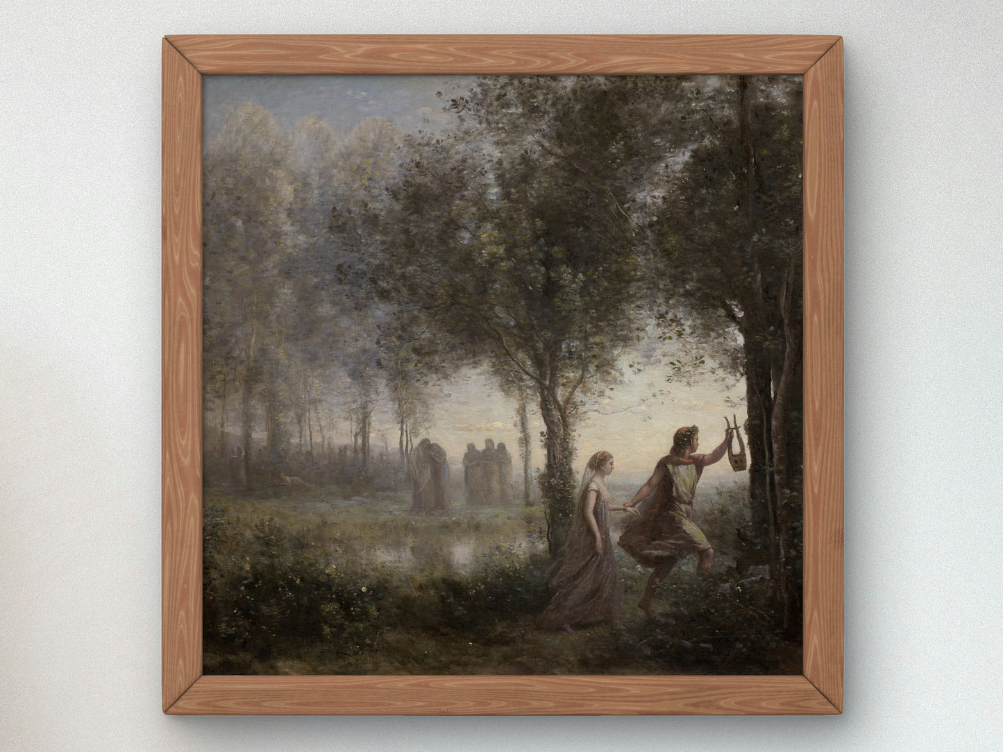 Orpheus Leading Eurydice from the Underworld by Jean Baptiste Camille Corot 1861, Wall Art Print, Fine Art Reproduction, Museum Quality