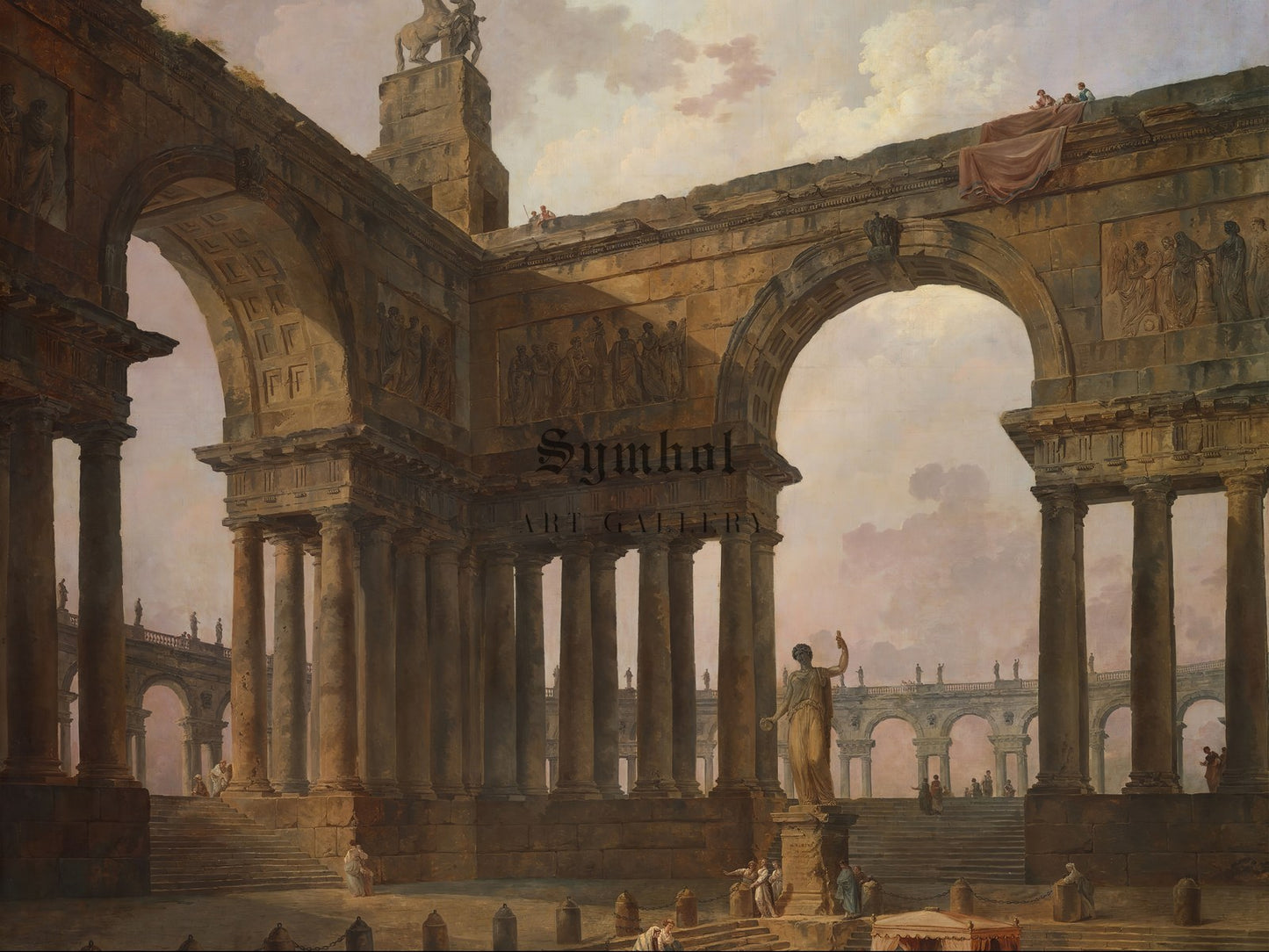 The Landing Place by Hubert Robert 1788, Wall Art Print, Fine Art Reproduction, Museum Quality Decor, Poster