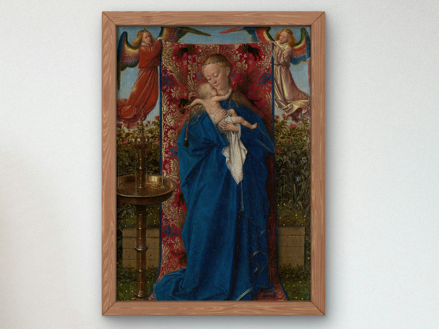 Madonna at the Fountain by Jan van Eyck 1439, Wall Art Print, Fine Art Reproduction, Museum Quality Decor, Poster