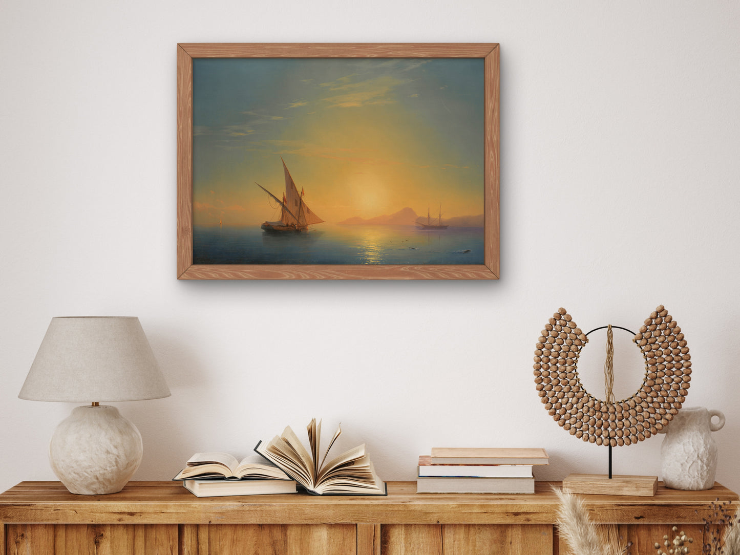 Sunset Over Ischia by Ivan Konstantinovich Aivazovsky 1857, Wall Art Print, Fine Art Reproduction, Museum Quality Decor, Poster