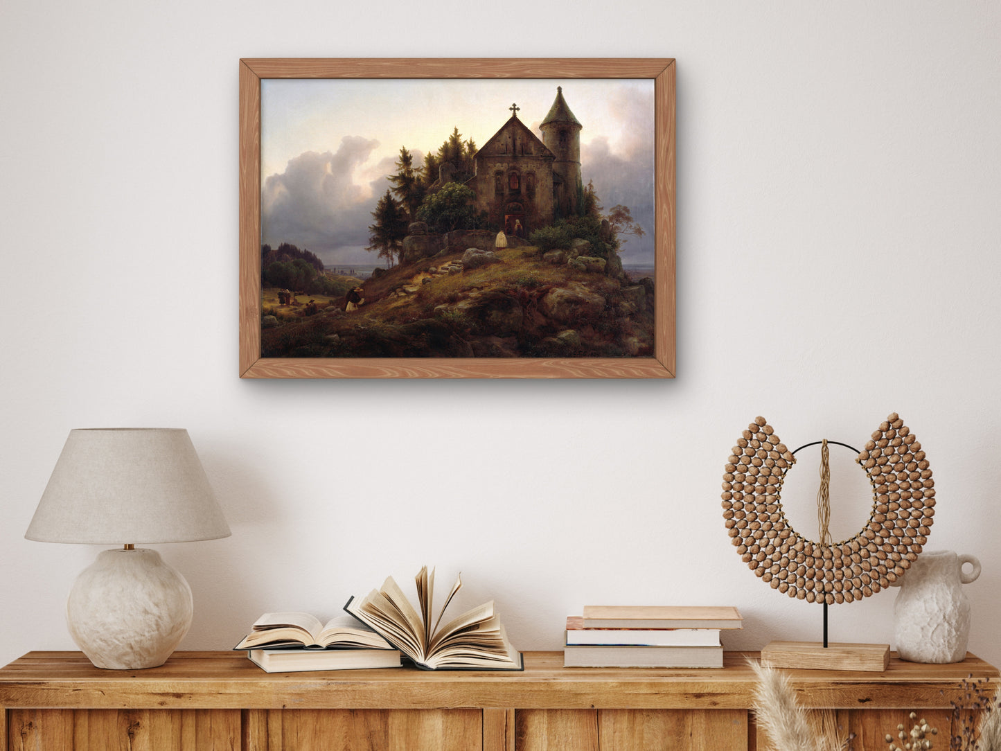 The Forest Chapel by Carl Friedrich Lessing 1839, Wall Art Print, Fine Art Reproduction, Museum Quality Decor, Poster