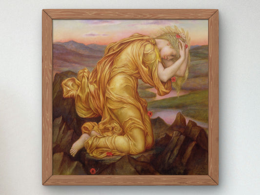 Demeter Mourning for Persephone by Evelyn De Morgan 1906, Wall Art Print, Fine Art Reproduction, Museum Quality Decor, Poster