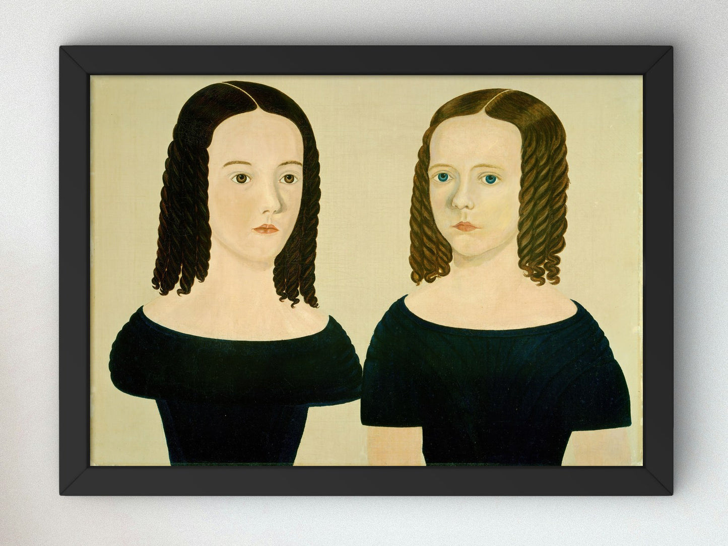 Sisters by American Artist 1840, Wall Art Print, Fine Art Reproduction, Museum Quality Decor, Poster