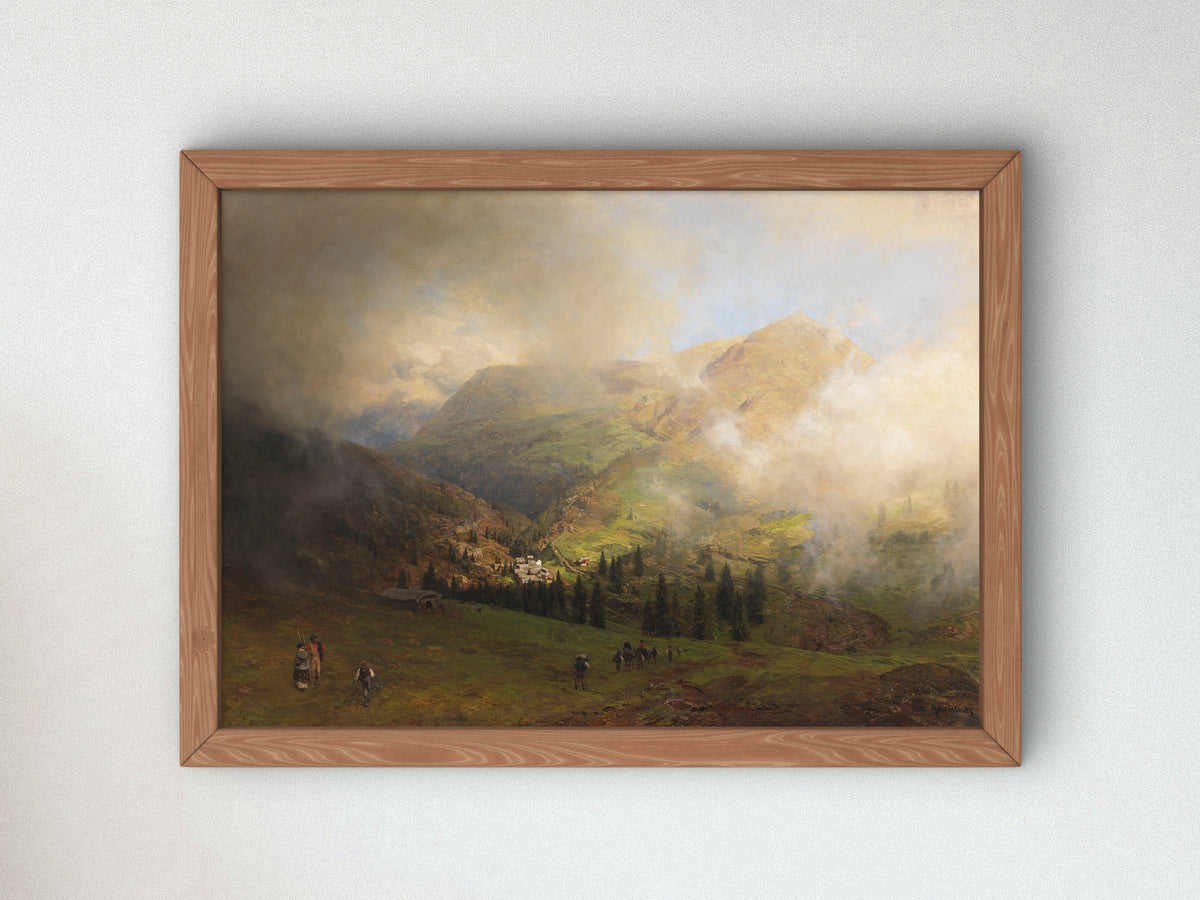 View of the Rigi by Oswald Achenbach 1864, Wall Art Print, Fine Art Reproduction, Museum Quality Decor, Poster