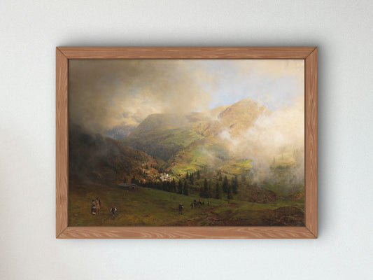 View of the Rigi by Oswald Achenbach 1864, Wall Art Print, Fine Art Reproduction, Museum Quality Decor, Poster