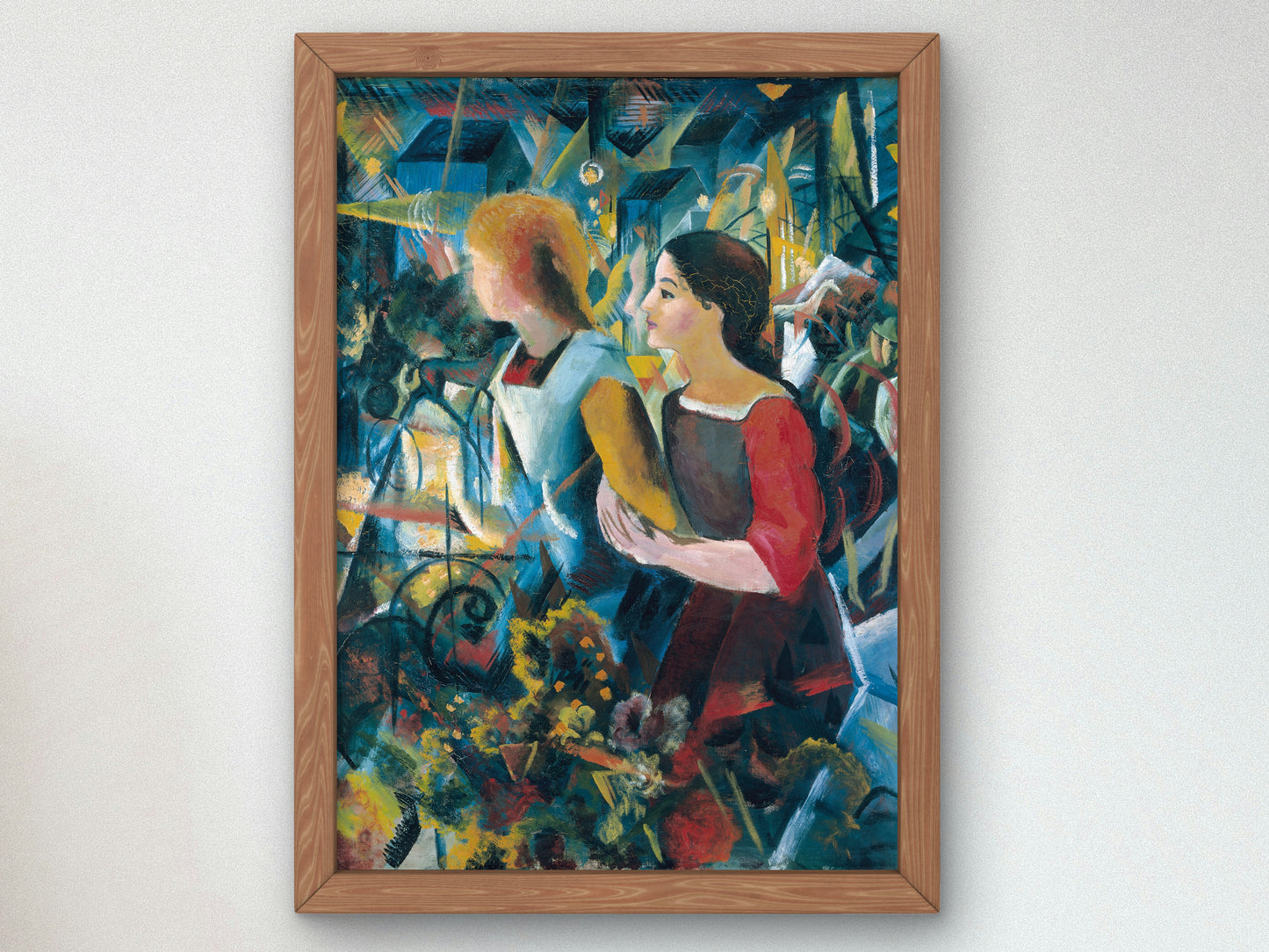 Two Girls by August Macke 1913, Wall Art Print, Fine Art Reproduction, Museum Quality Decor, Poster
