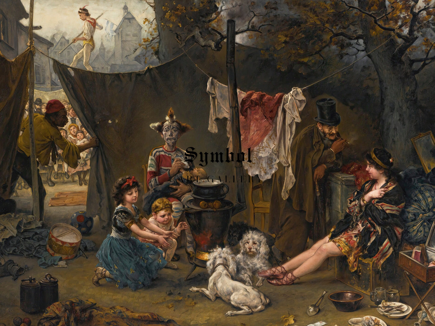 Behind The Scenes by Ludwig Knaus 1874, Wall Art Print, Fine Art Reproduction, Museum Quality Decor, Poster