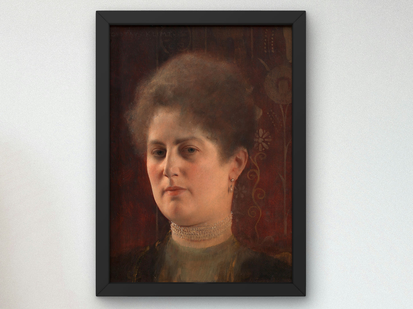 Portrait of an Unknown Woman by Gustav Klimt 1884, Wall Art Print, Fine Art Reproduction, Museum Quality Decor, Poster