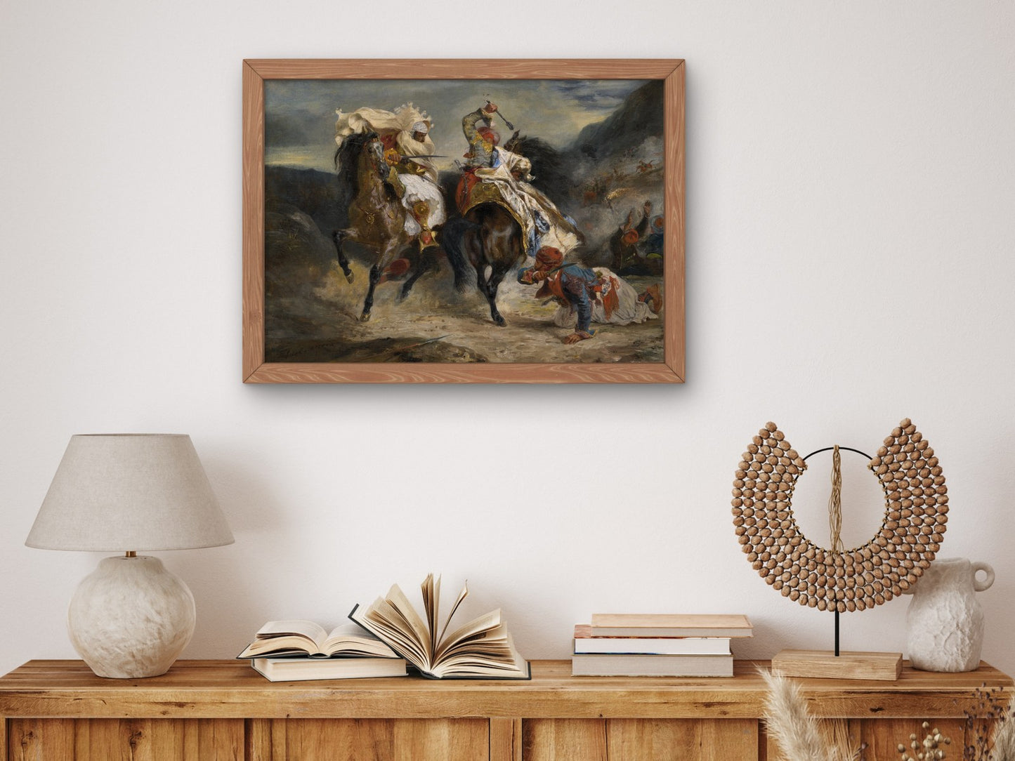The Combat of the Giaour and Hassan by Eugène Delacroix 1826, Wall Art Print, Fine Art Reproduction, Museum Quality Decor, Poster