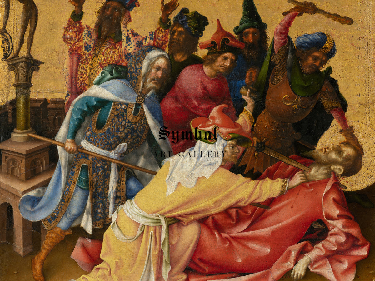 Martyrdom of St Thomas by Stefan Lochner 1435, Wall Art Print, Fine Art Reproduction, Museum Quality Decor, Poster