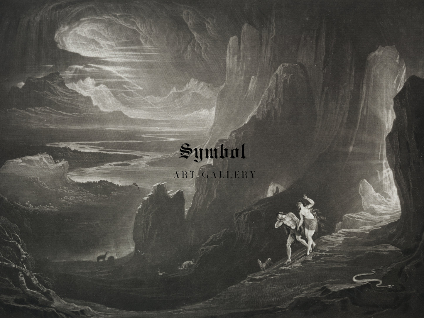Adam and Eve Driven Out of Paradise by John Martin 1824, Wall Art Print, Fine Art Reproduction, Museum Quality Decor, Poster