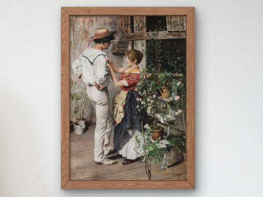 The Flower Girl by Ettore Tito 1888, Wall Art Print, Fine Art Reproduction, Museum Quality Decor, Poster