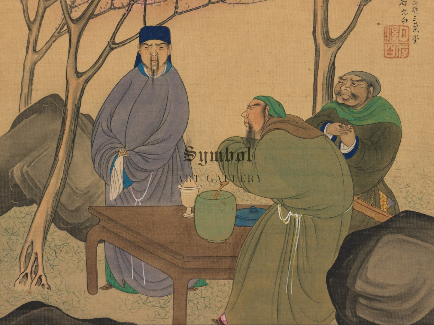 Romance of the Three Kingdoms by Matsumura Goshun 1800, Wall Art Print, Fine Art Reproduction, Museum Quality Decor, Poster