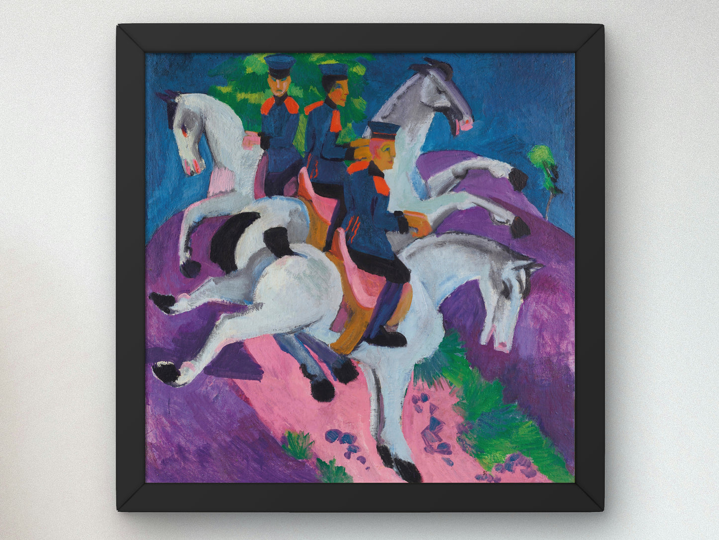 Mounted Artillerymen by Ernst Ludwig Kirchner 1915, Wall Art Print, Fine Art Reproduction, Museum Quality Decor, Poster