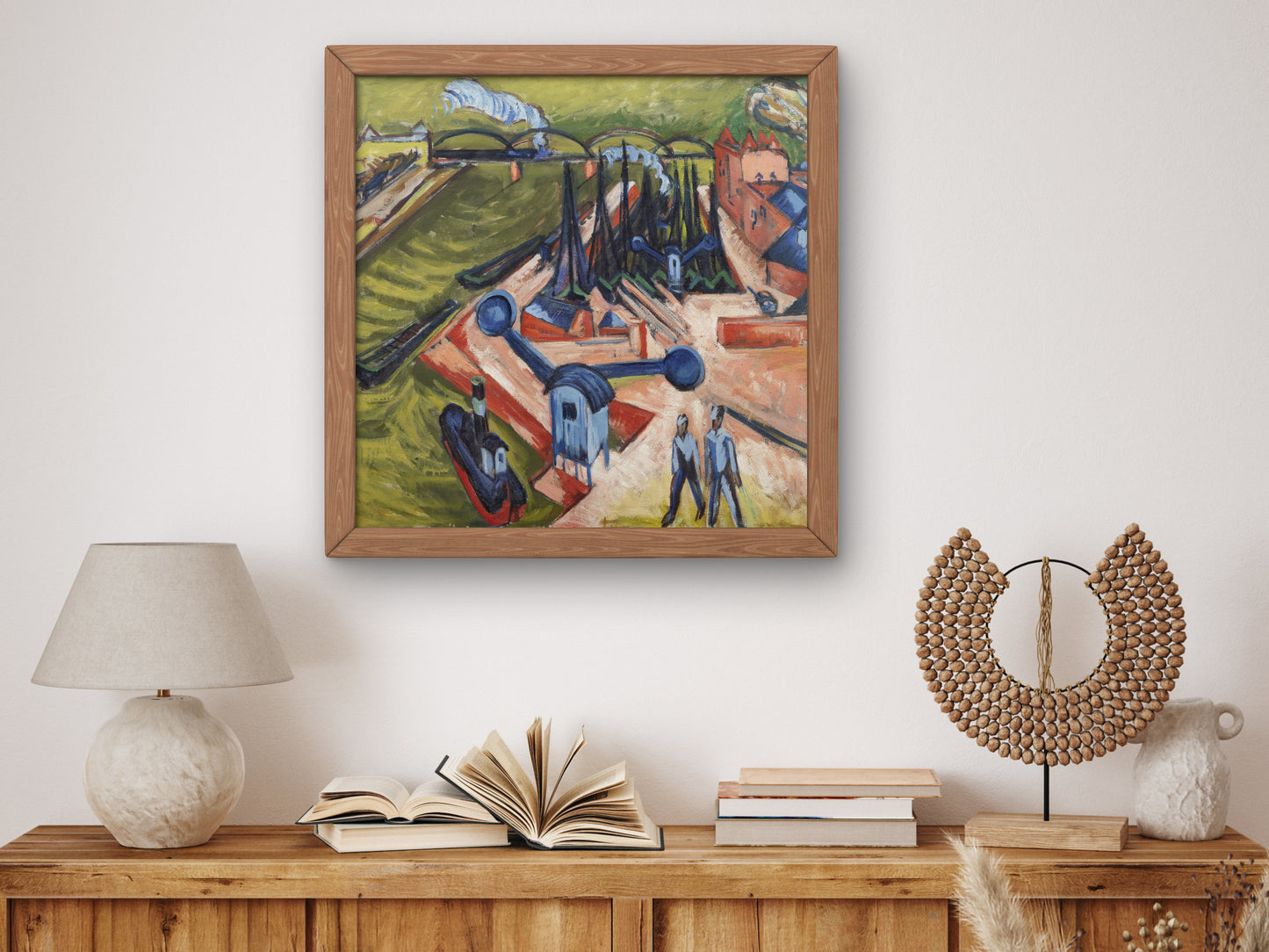 Western Harbour in Frankfurt am Main by Ernst Ludwig Kirchner 1916, Wall Art Print, Fine Art Reproduction, Museum Quality Decor, Poster