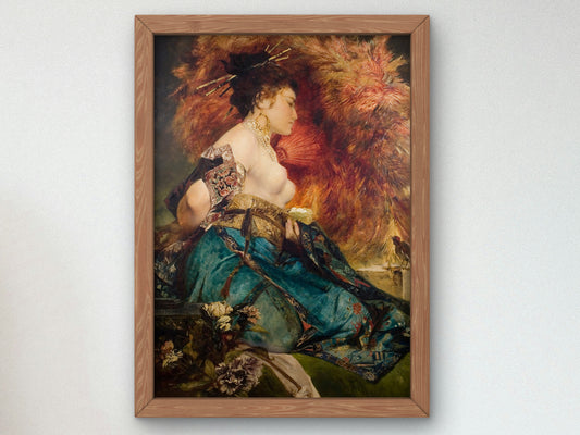 The Japanese Woman by Hans Makart 1870, Wall Art Print, Fine Art Reproduction, Museum Quality Decor, Poster