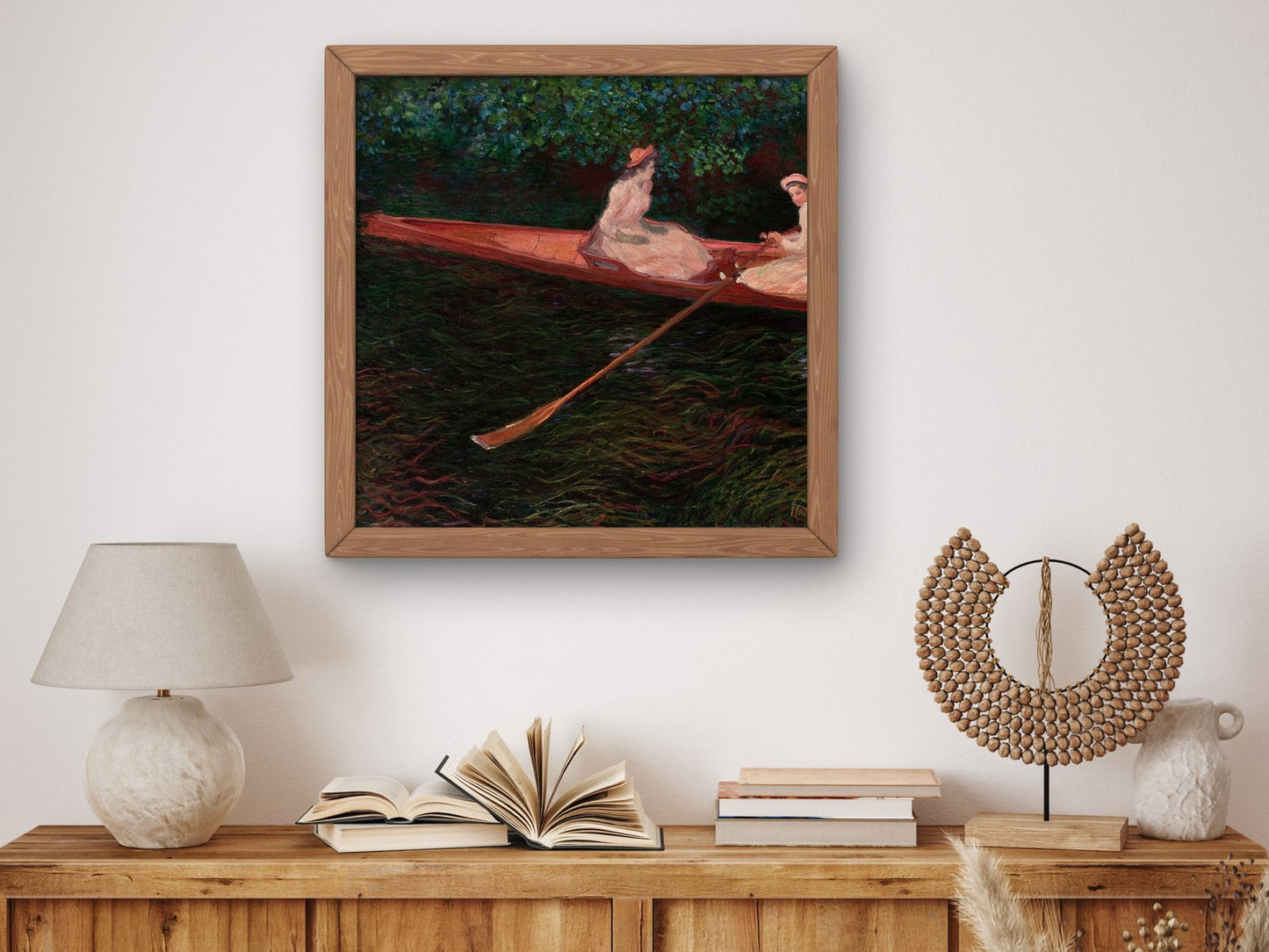 The Canoe on Epte by Claude Monet 1890, Wall Art Print, Fine Art Reproduction, Museum Quality Decor, Poster